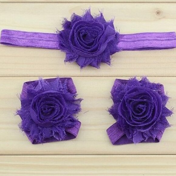 HEADBAND AND FOOT FLOWER PURPLE - Picture 1 of 7
